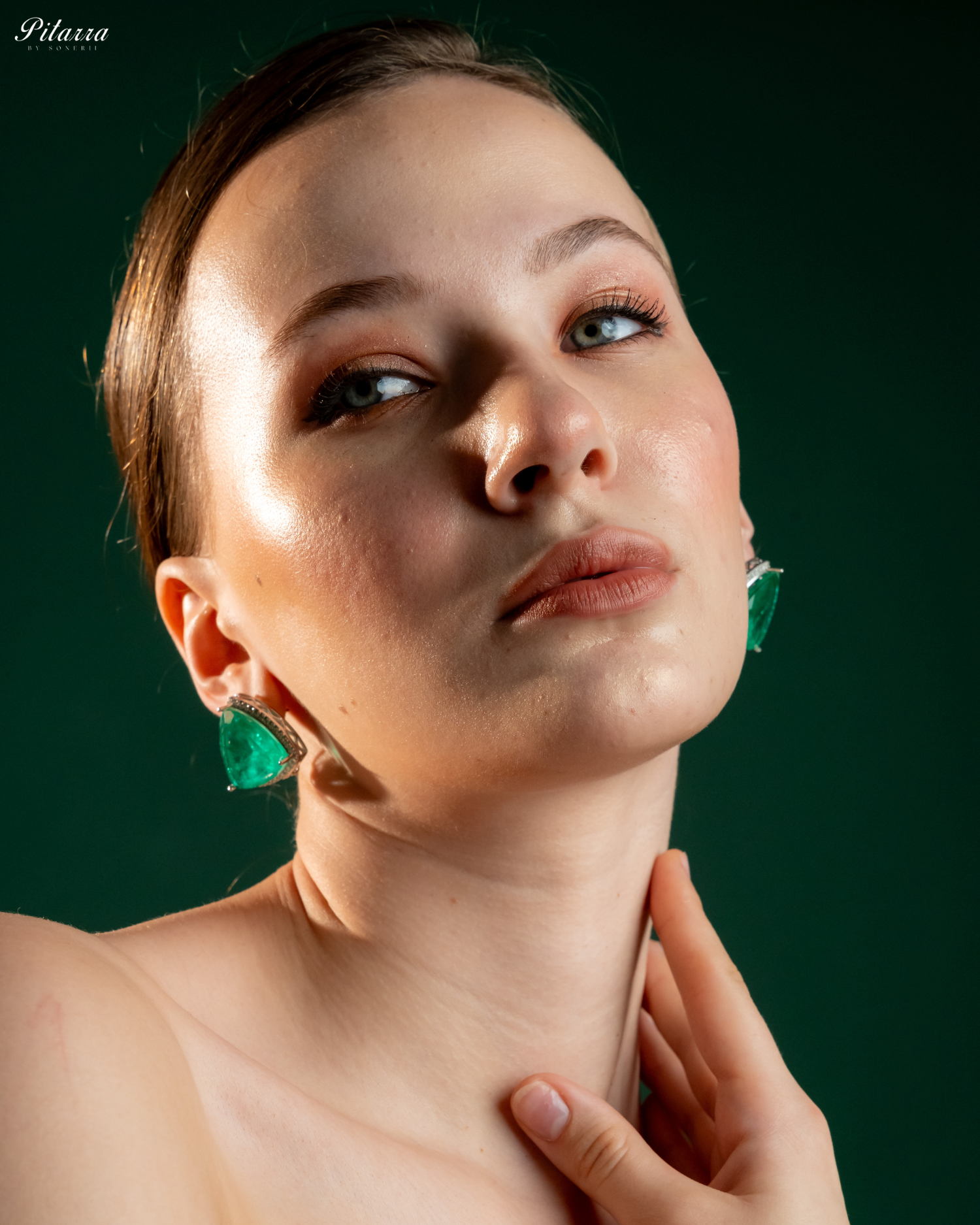 Emerald Green Colored Stone CZ Earrings
