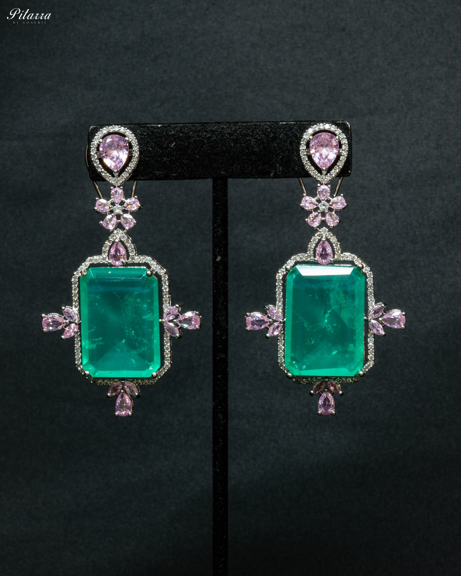 Green Doublet Dangler Earrings