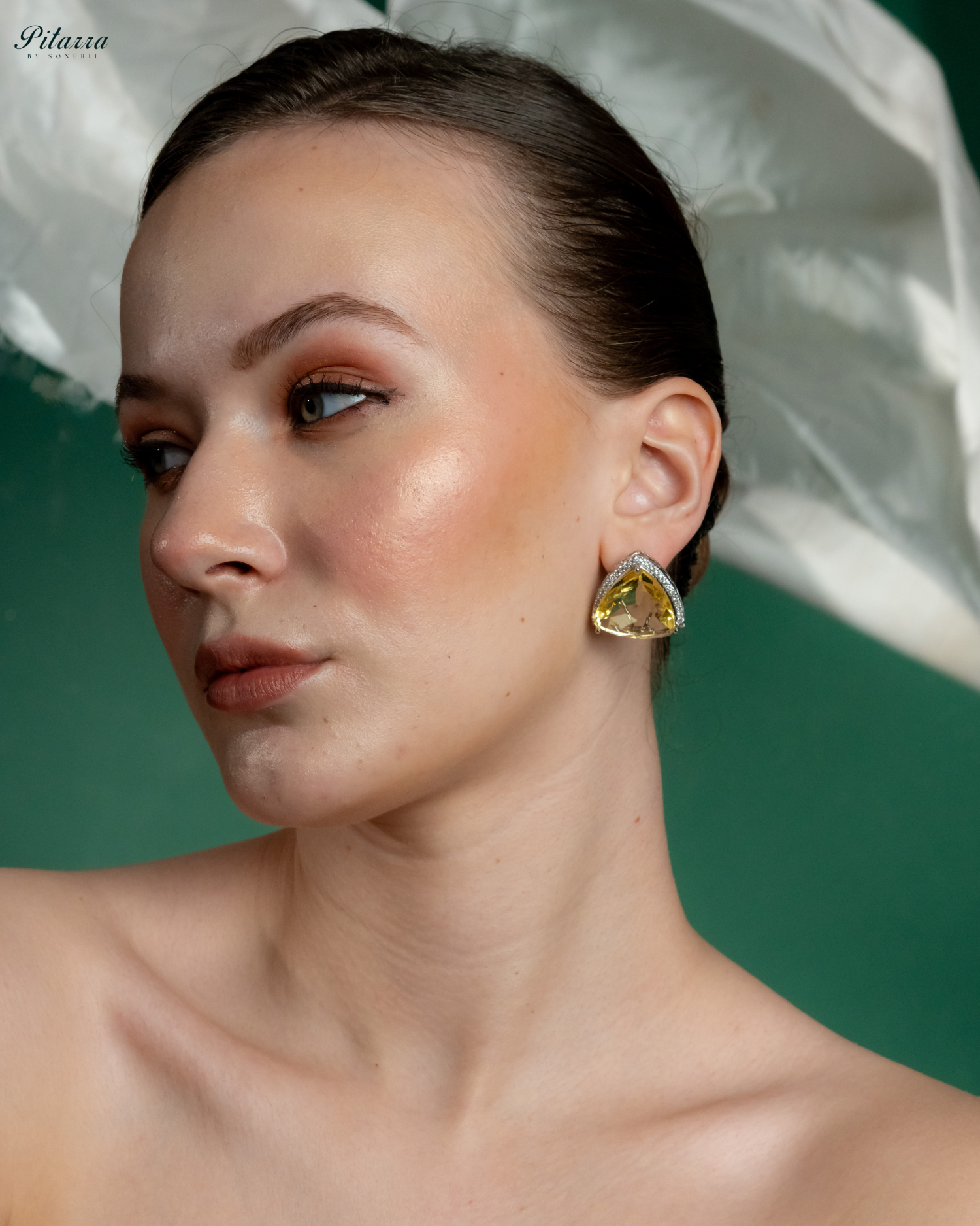 Yellow Colored Stone CZ Earrings