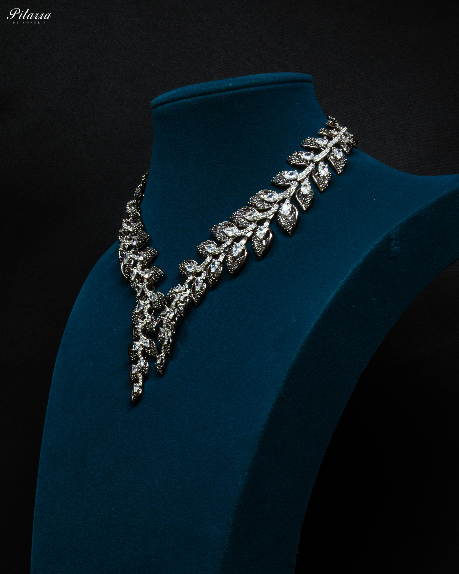 Black Stone Cubic Zirconia Necklace Set