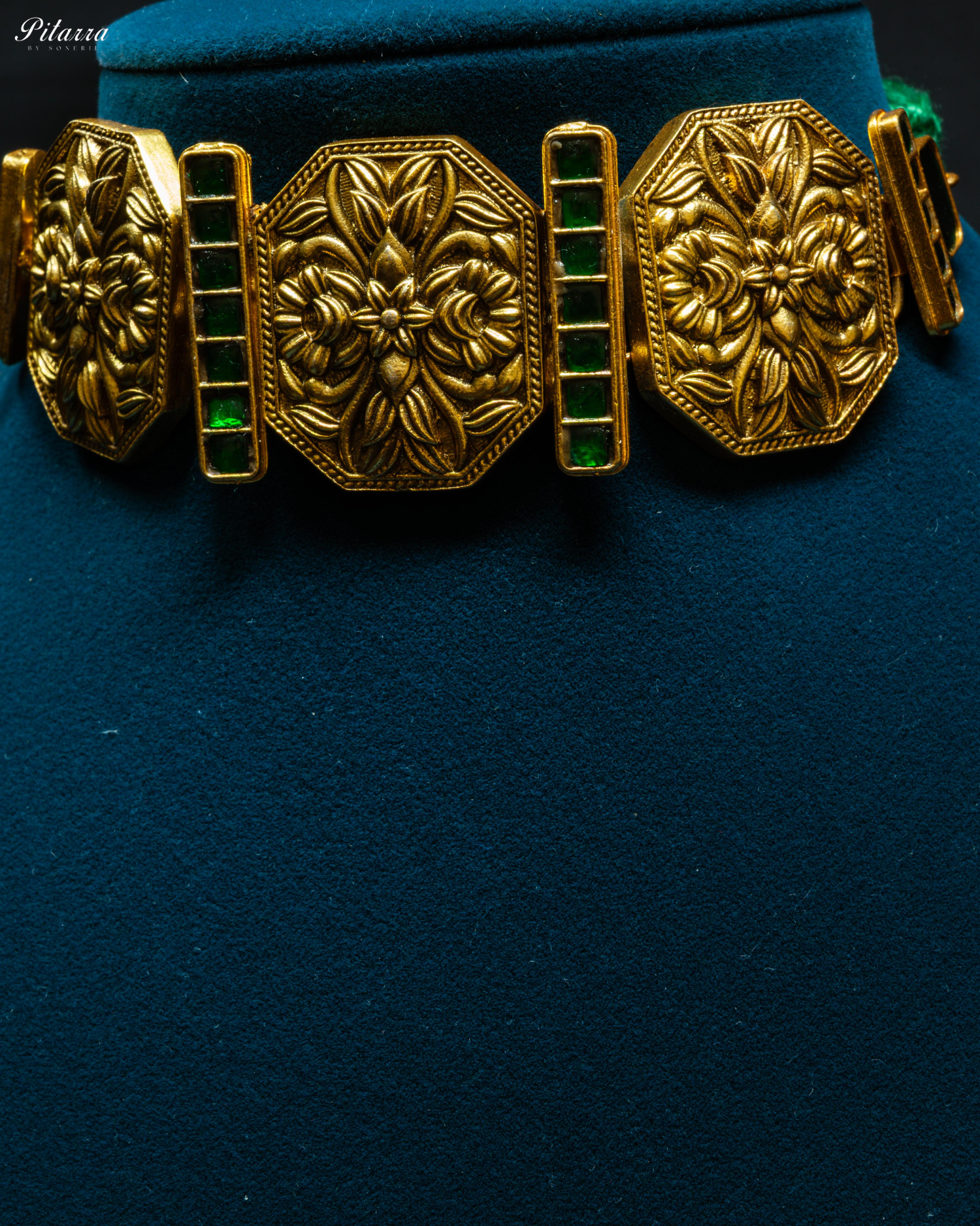Green Golden Empress Guloband Choker Set