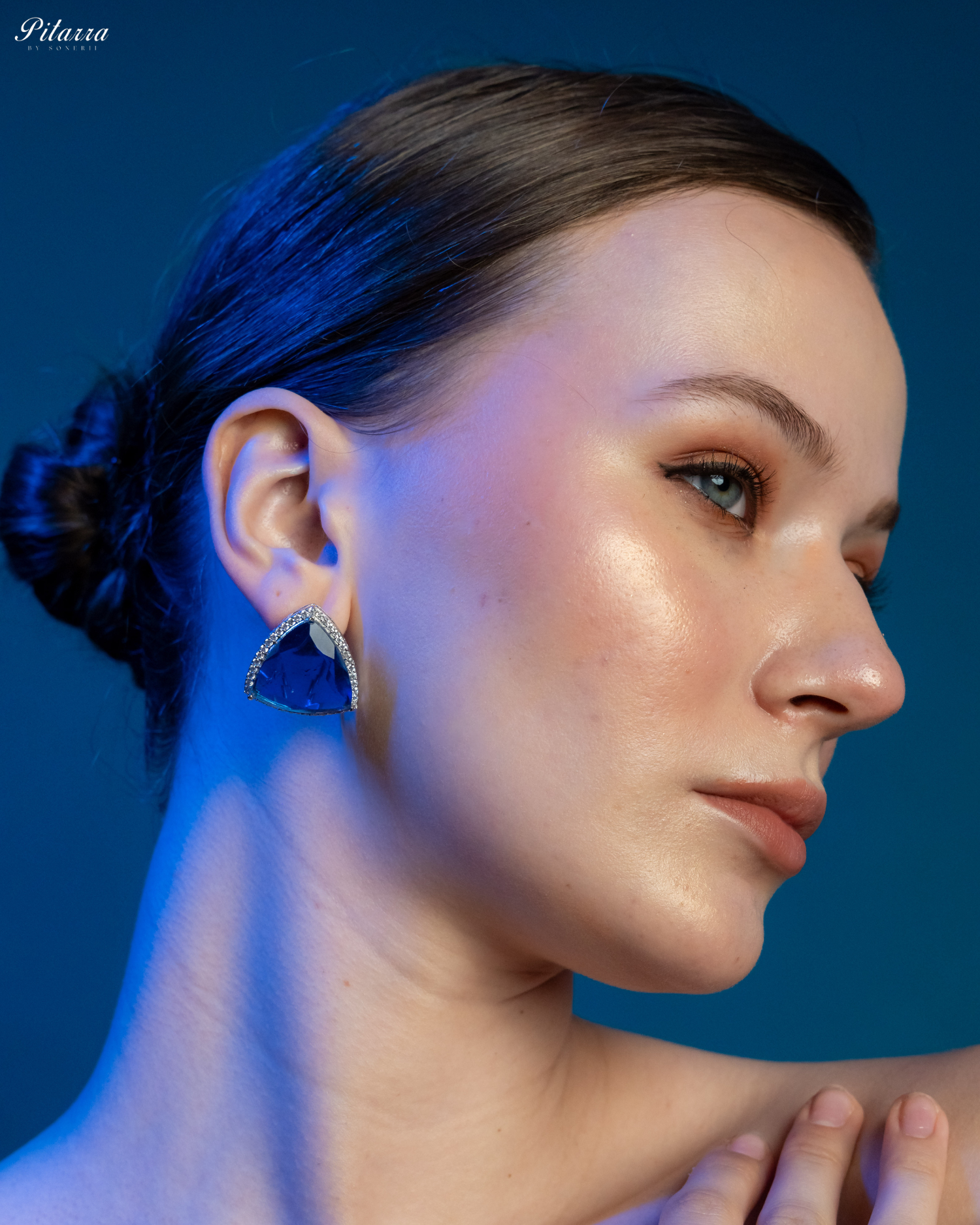 Blue Colored Stone CZ Earrings
