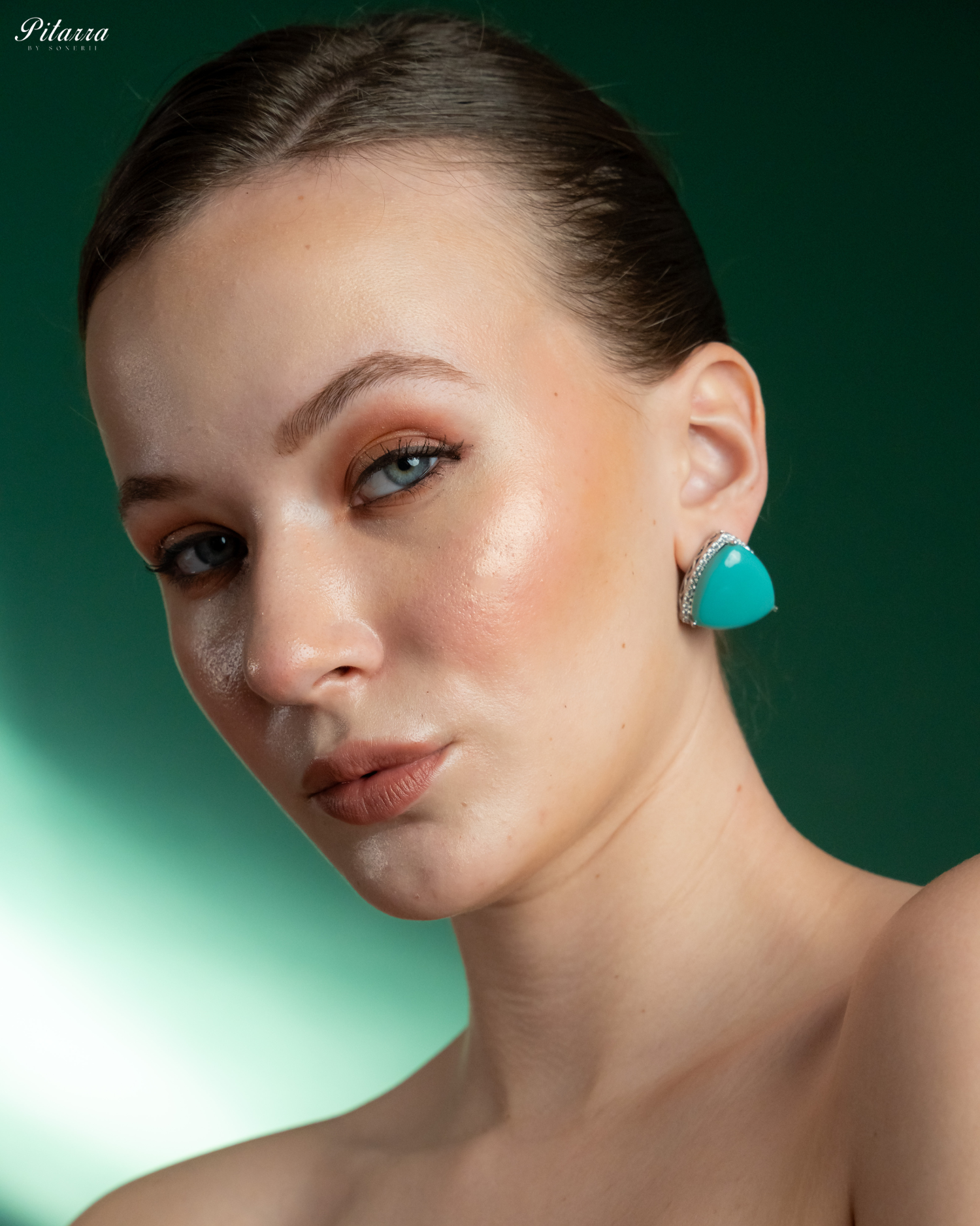 Turquoise Colored Stone CZ Earrings