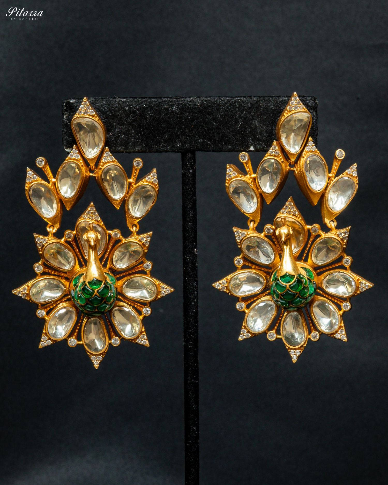 Green Stone Golden Rani Traditional Kundan Necklace