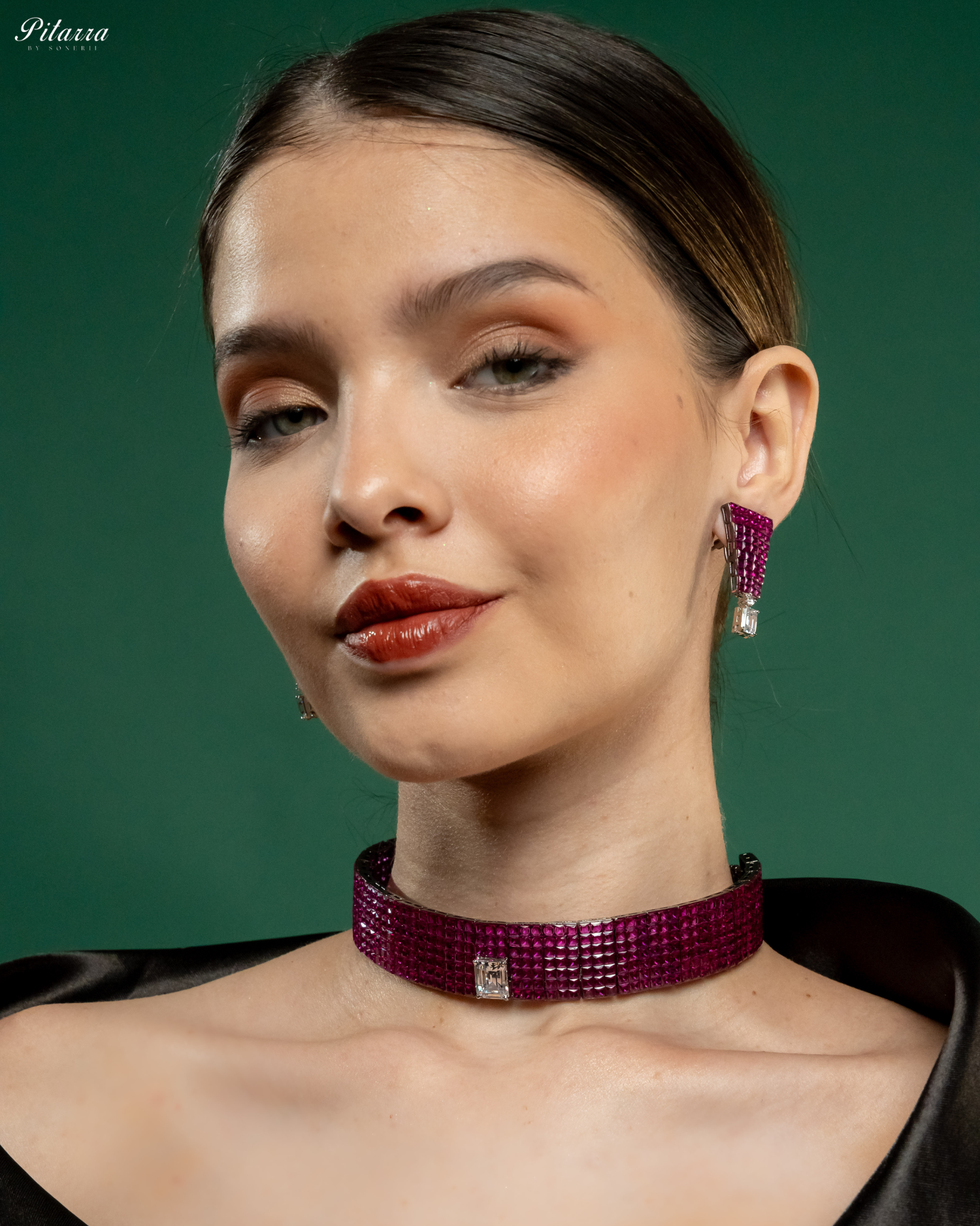 Pink CZ Choker Set