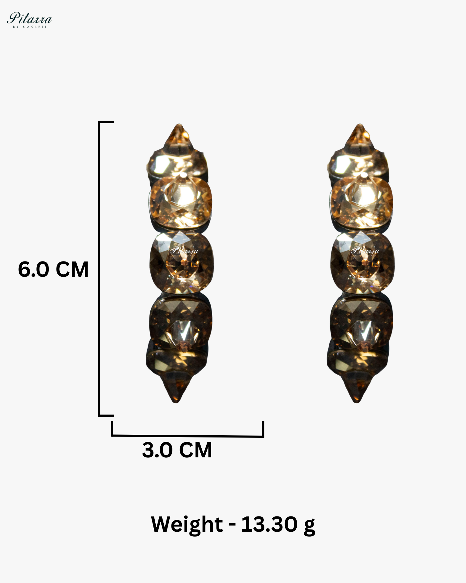 Yellow Stone Pyramid Cut Crystal Dangle Earrings