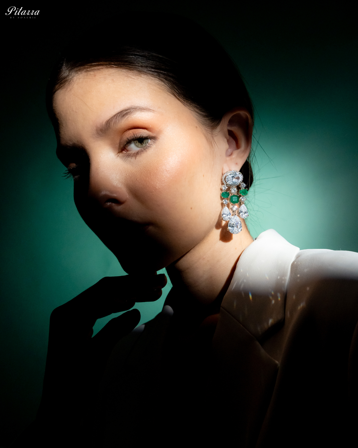 Emerald Zirconia Danglar Earrings