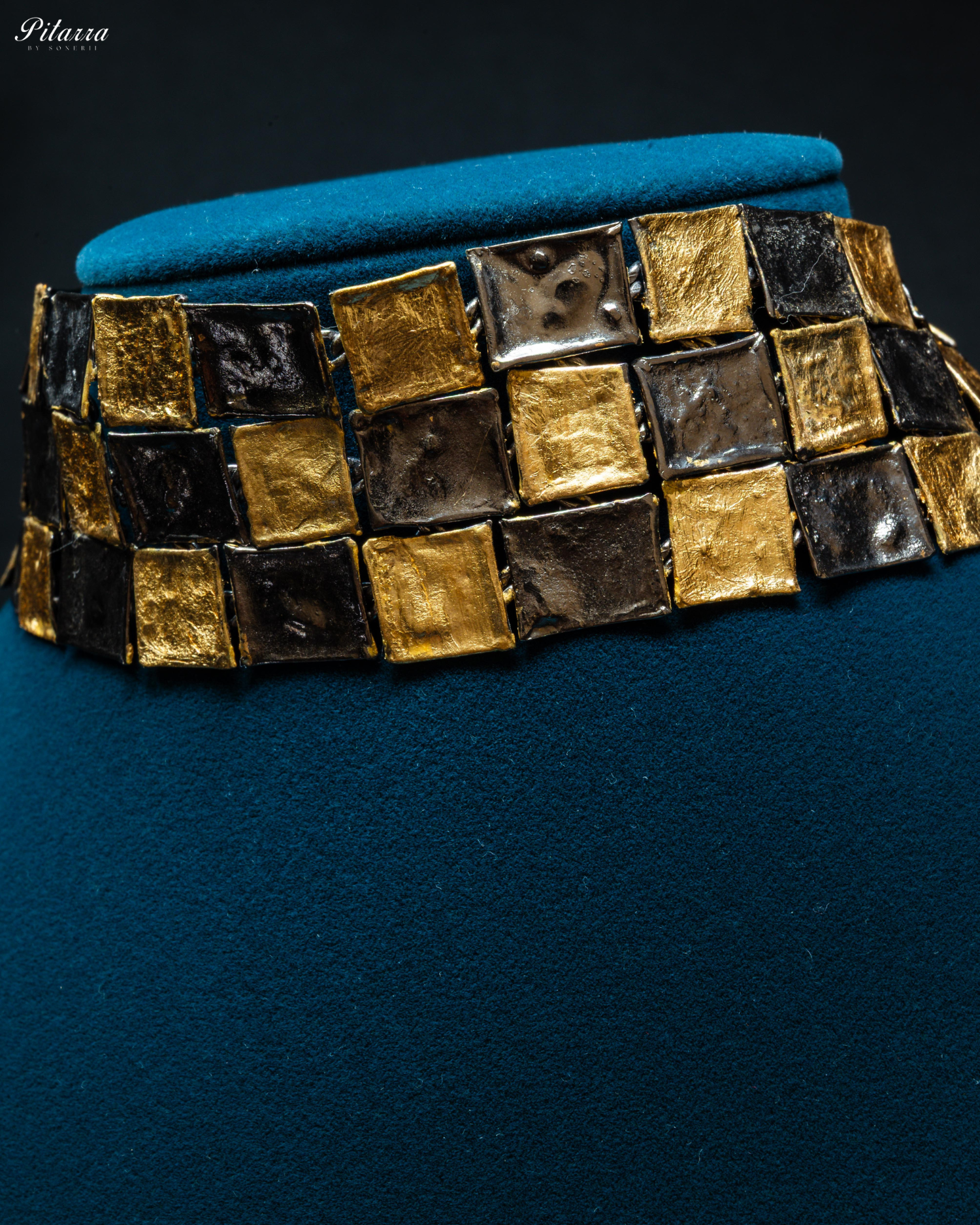 Brown Two-Tone Plated Handcrafted Choker Necklace