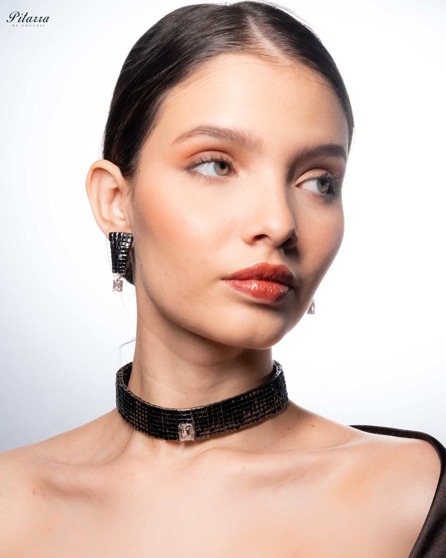 Black CZ Choker Set
