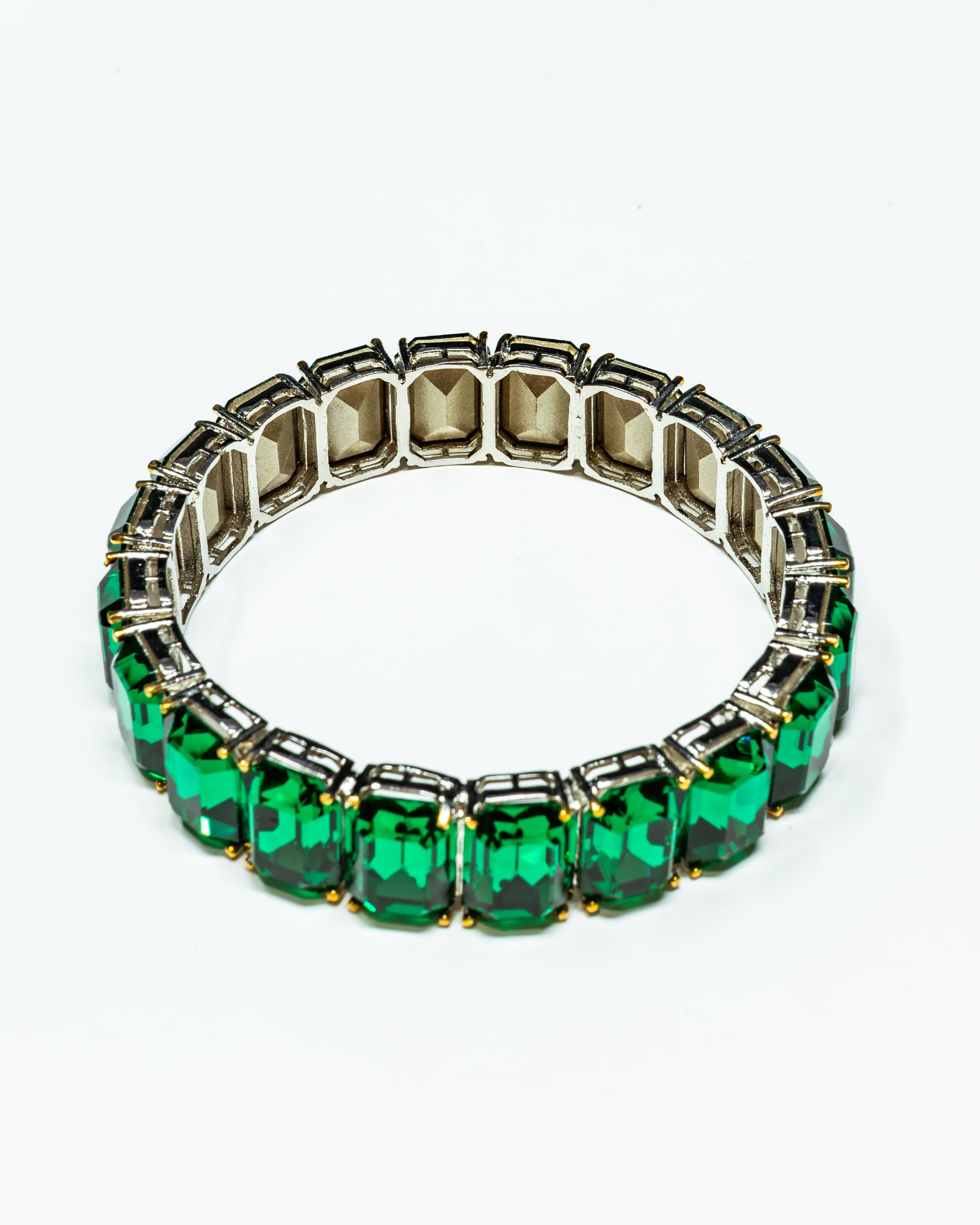Green Square Stone Crystal Bracelet