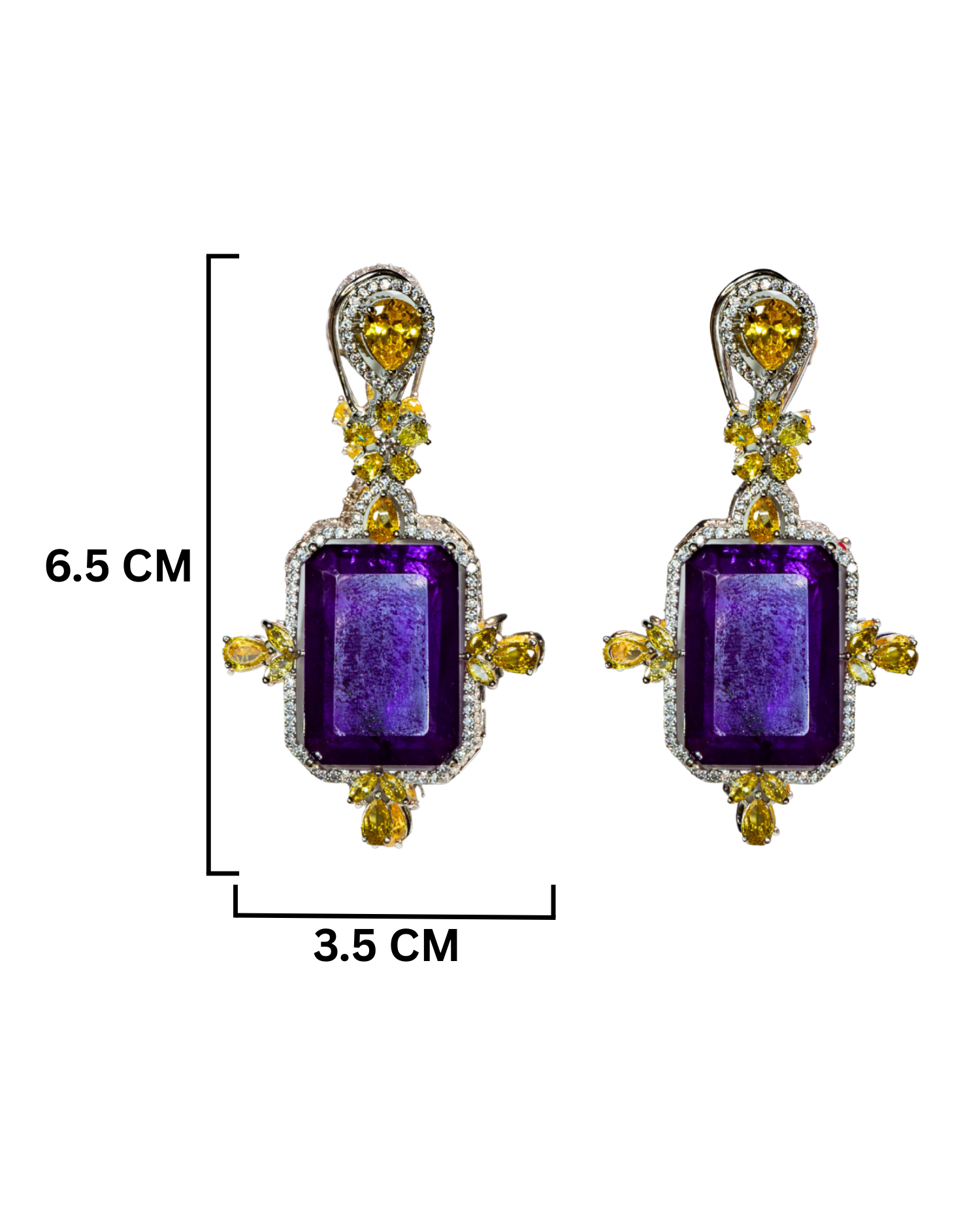 Blue Doublet Dangler Earrings_Dimension