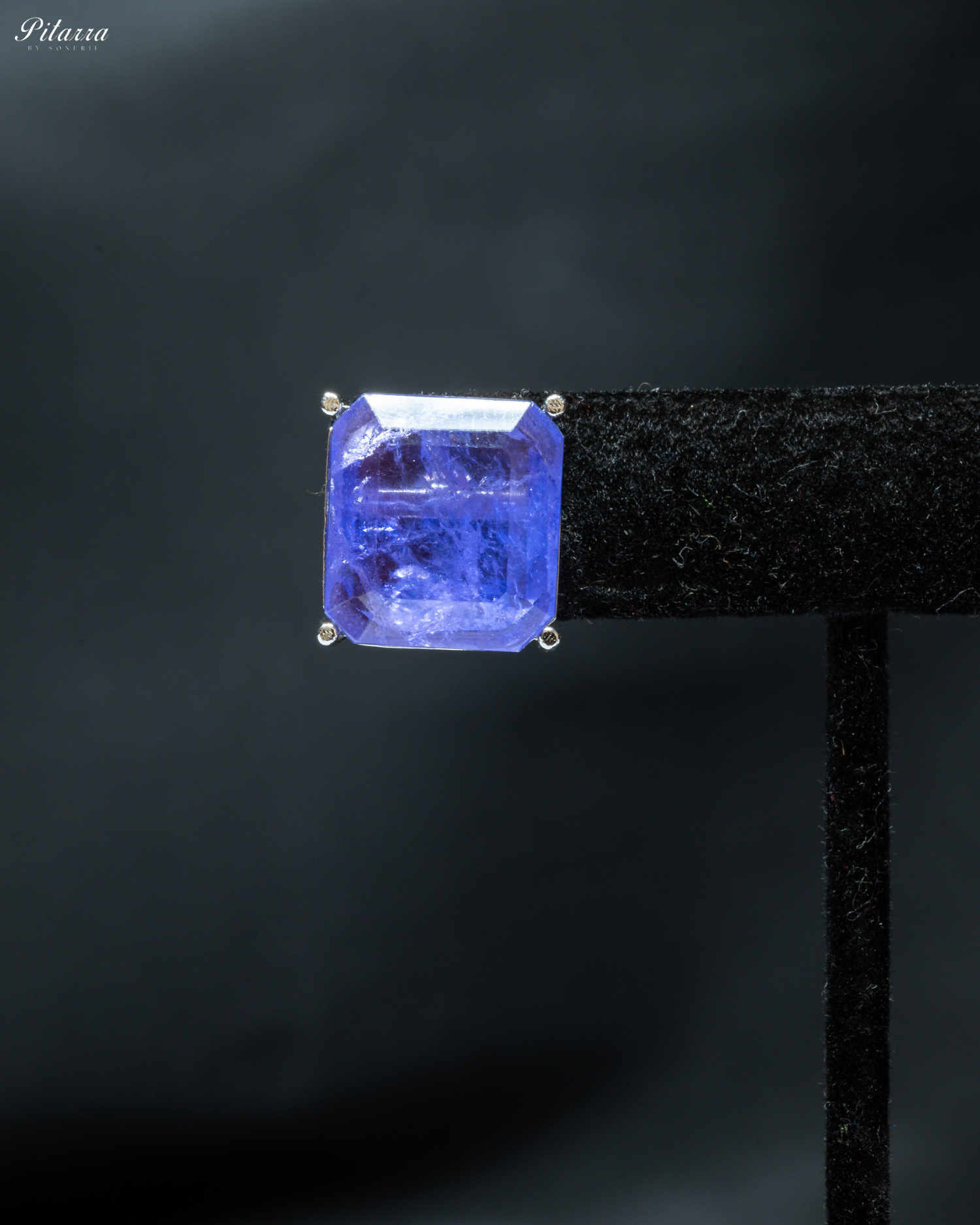 Blue Square Doublet Necklace Set_Zoom Earrings