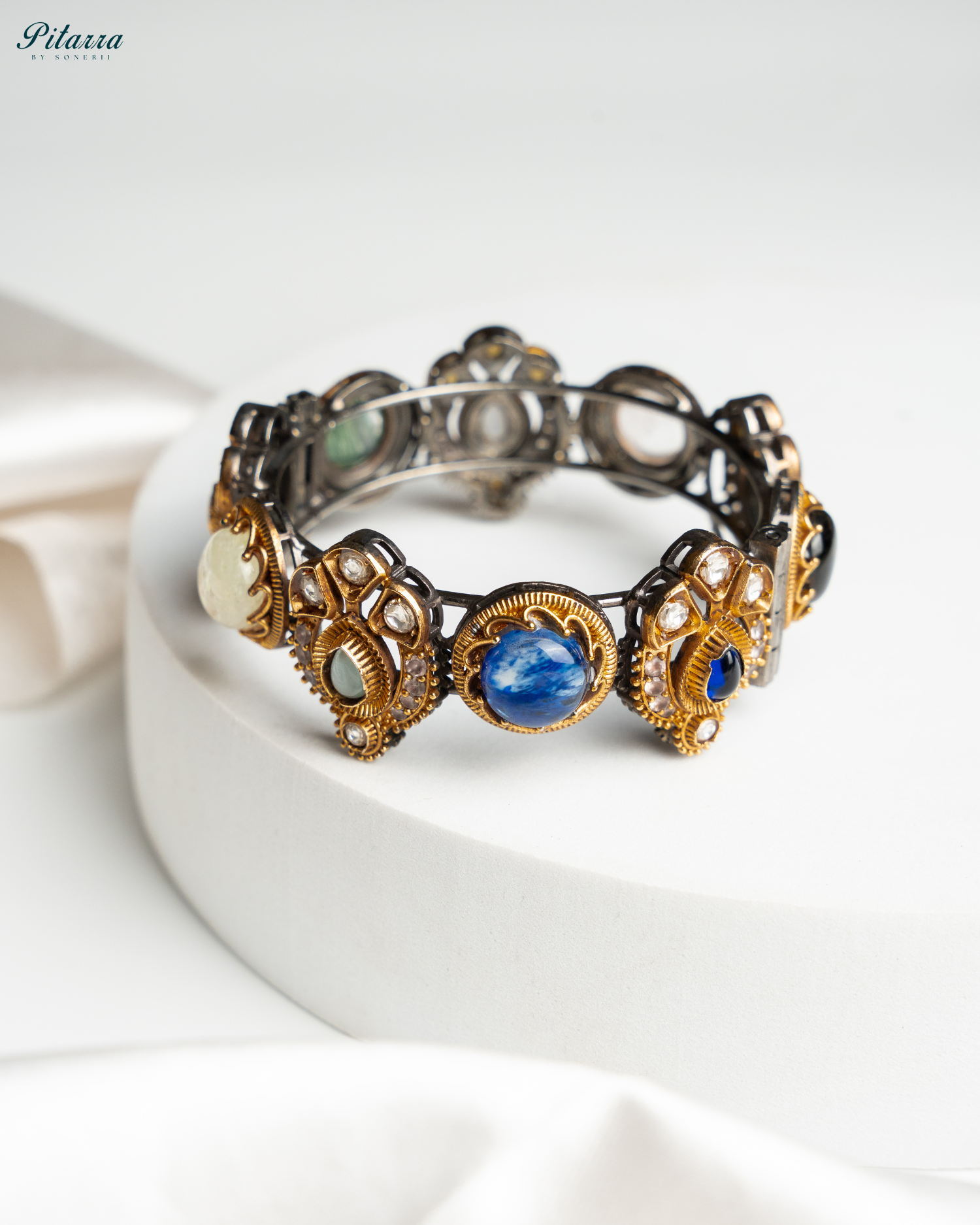 Blue Victorian Fusion Bangle Luxury Fusion Jewelry