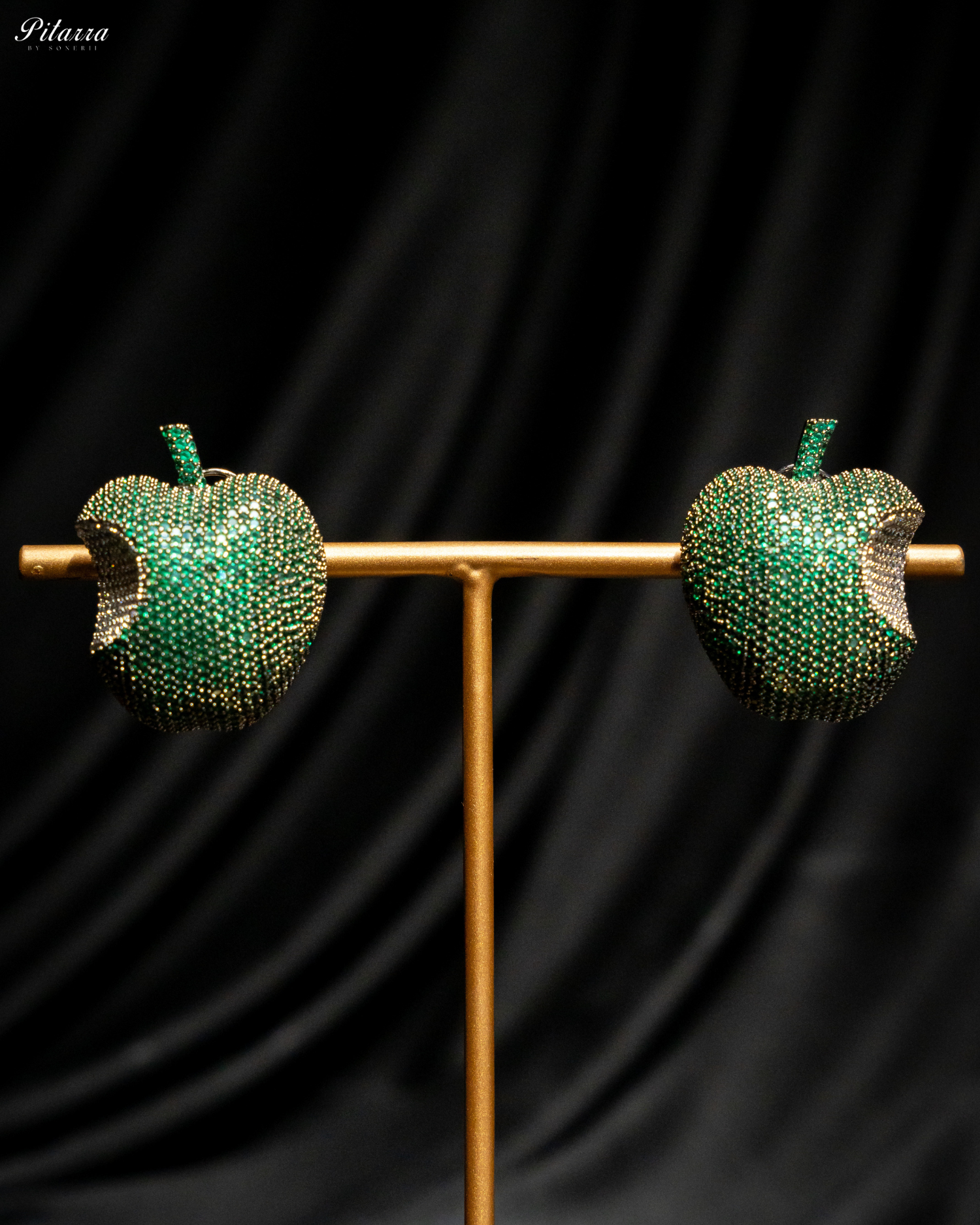 Green Victorian Polish Earrings_Front Image