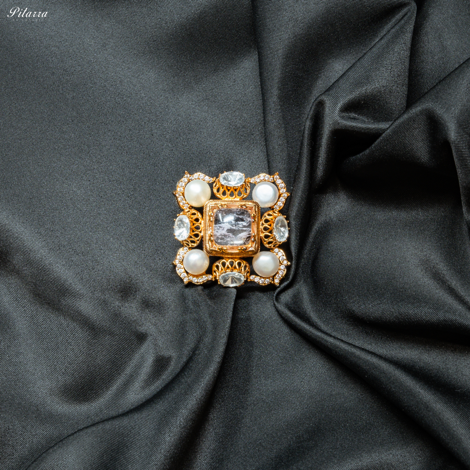 Grey_Pearl_Victorian_Finger_Ring_Front Image