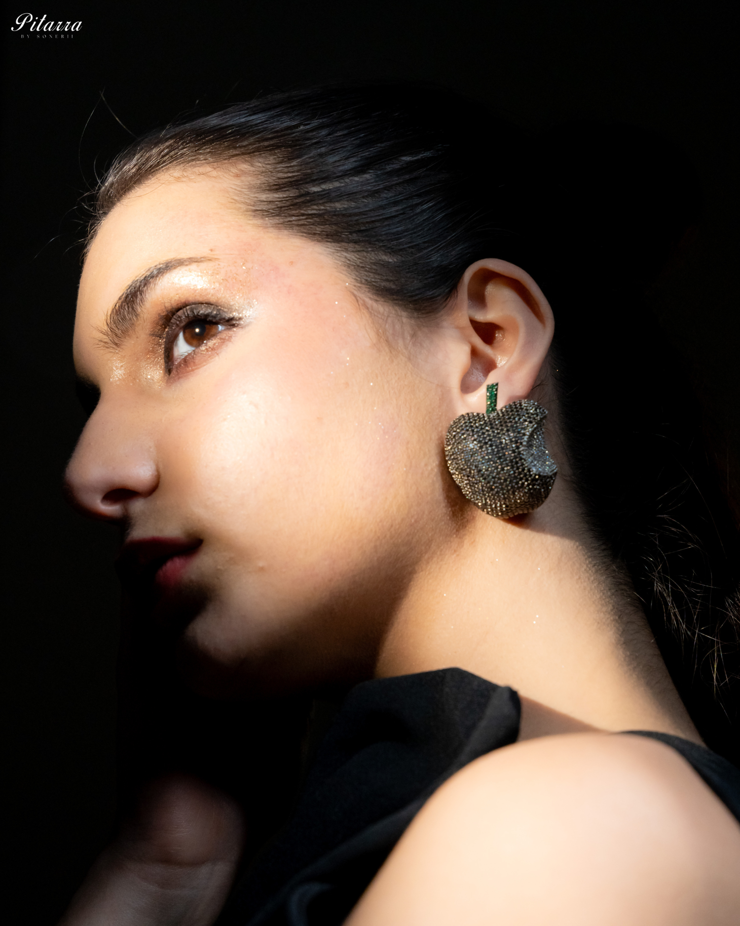 Grey Victorian Polish Earrings_Side Angle