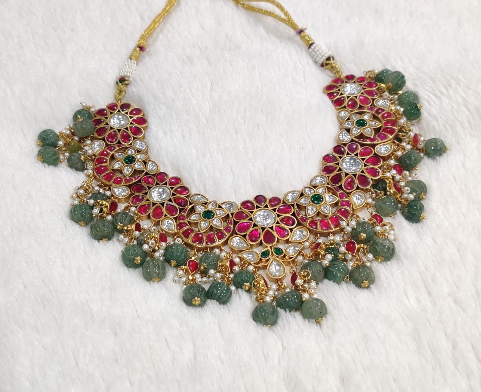 Maroon, Red shadow Mint Necklaces_White Background
