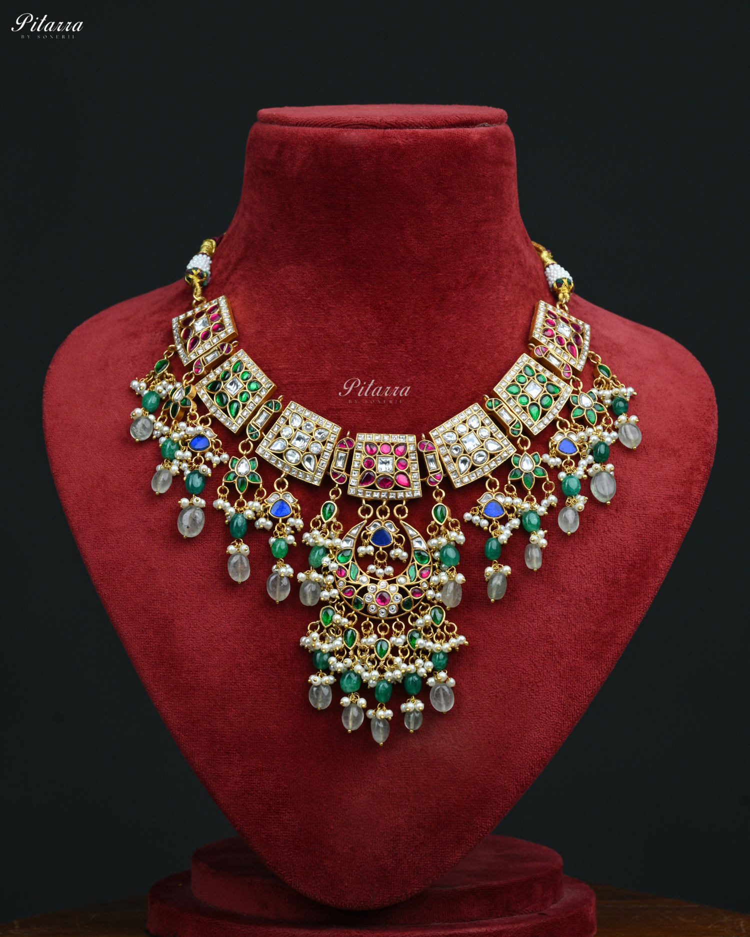 Multi Coloured Exclusive Kundan Necklace Set - 1