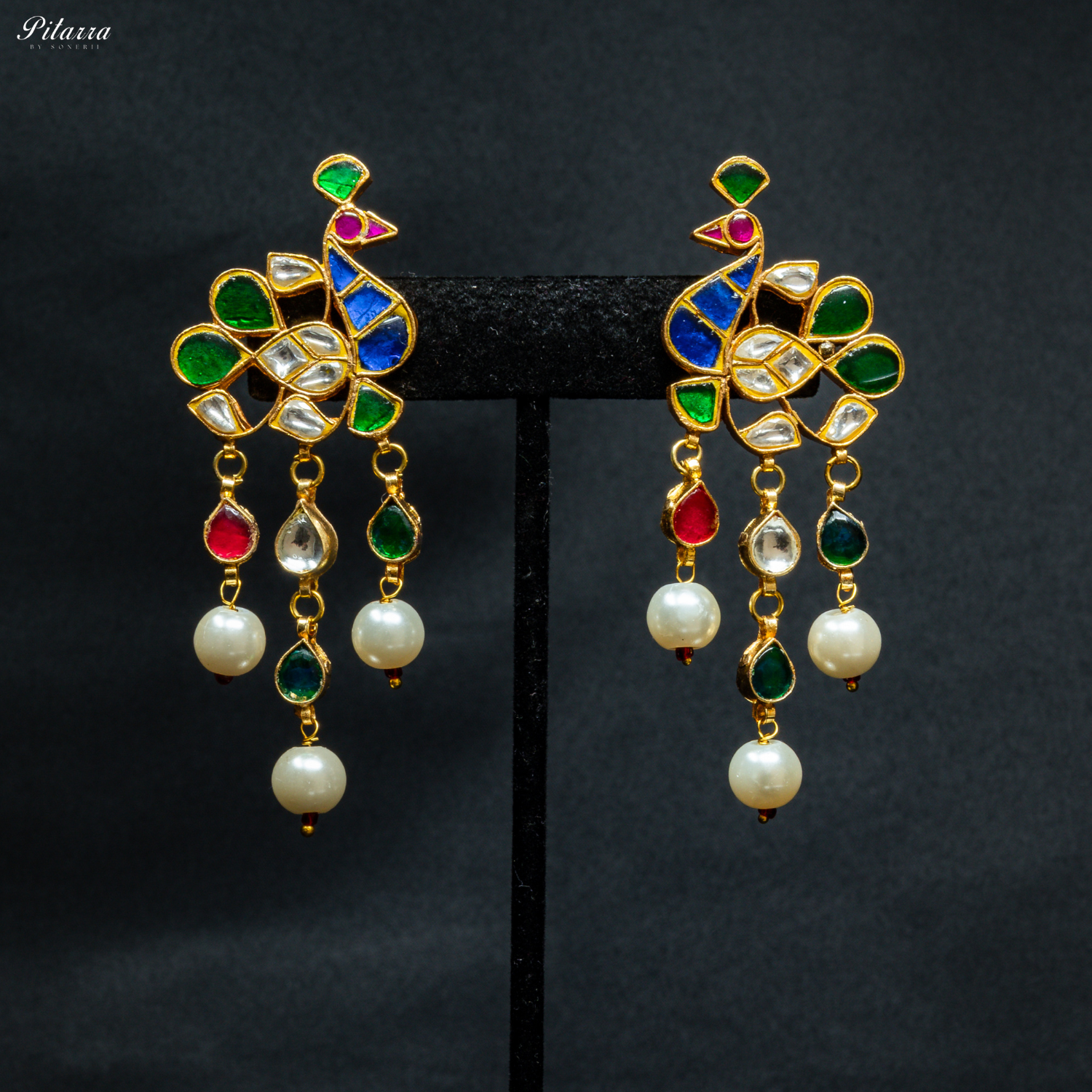 Multicolor Gold-Plated Rajasthani Kundan Set