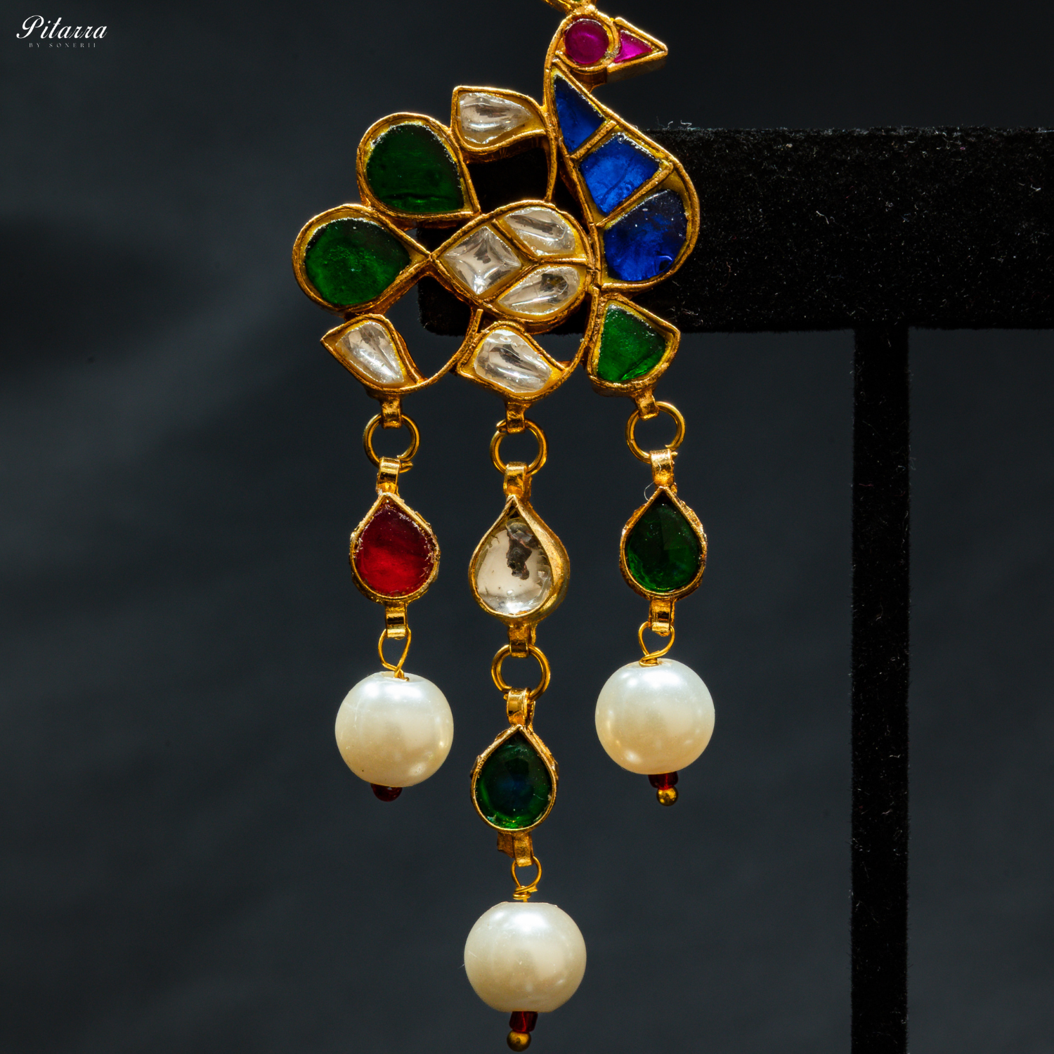 Multicolor Gold-Plated Rajasthani Kundan Set