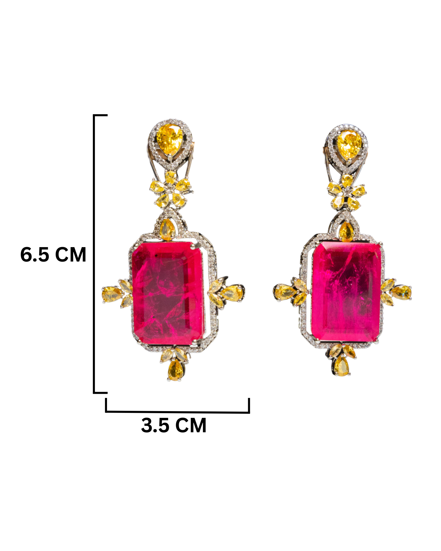 Pink Doublet Dangler Earrings_Dimension