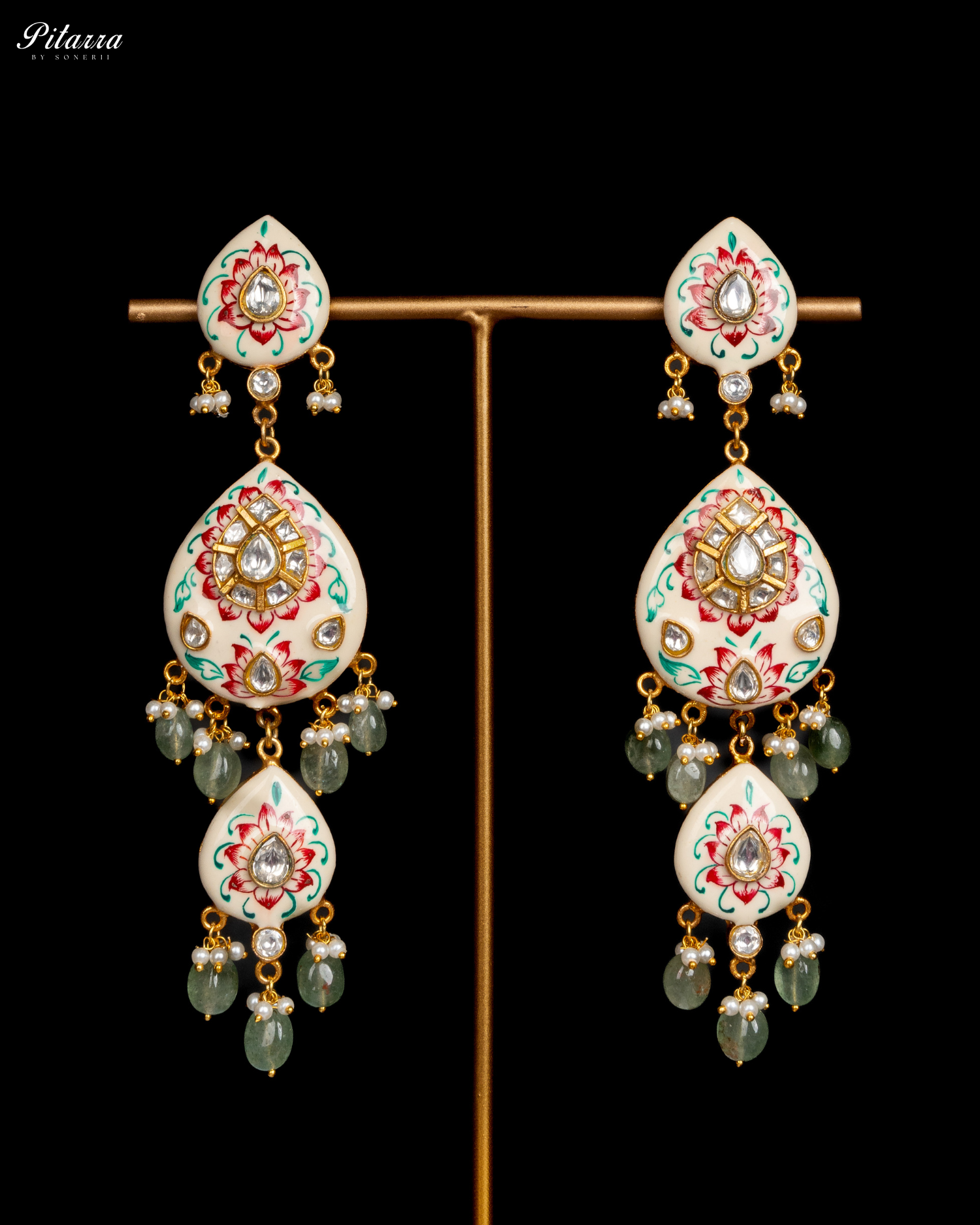 Pink Polki Traditional Kundan Necklace Set Earrings