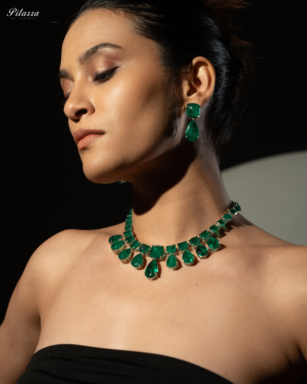 Pitarra Green Crystal Necklace Set