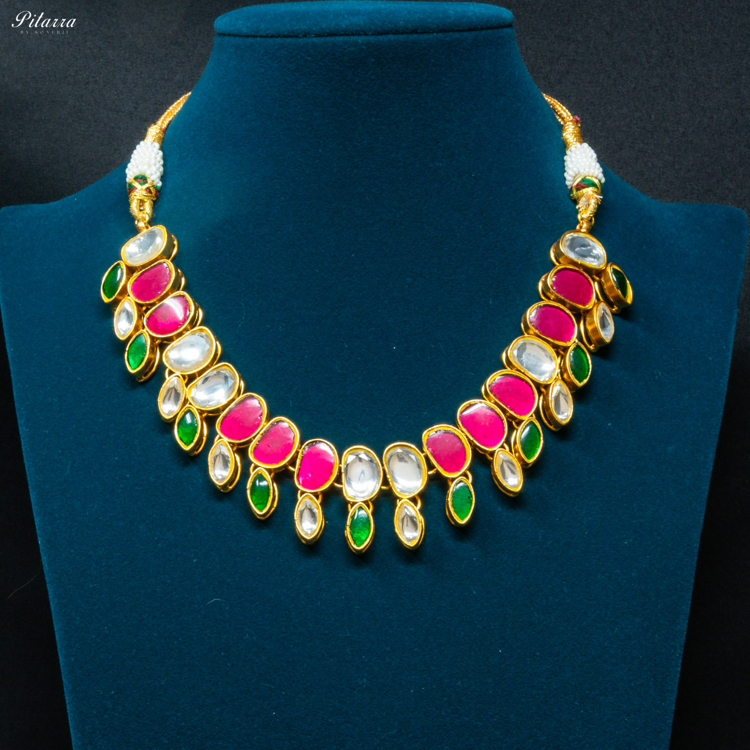 Polki Multi Color Stone Necklace Set
