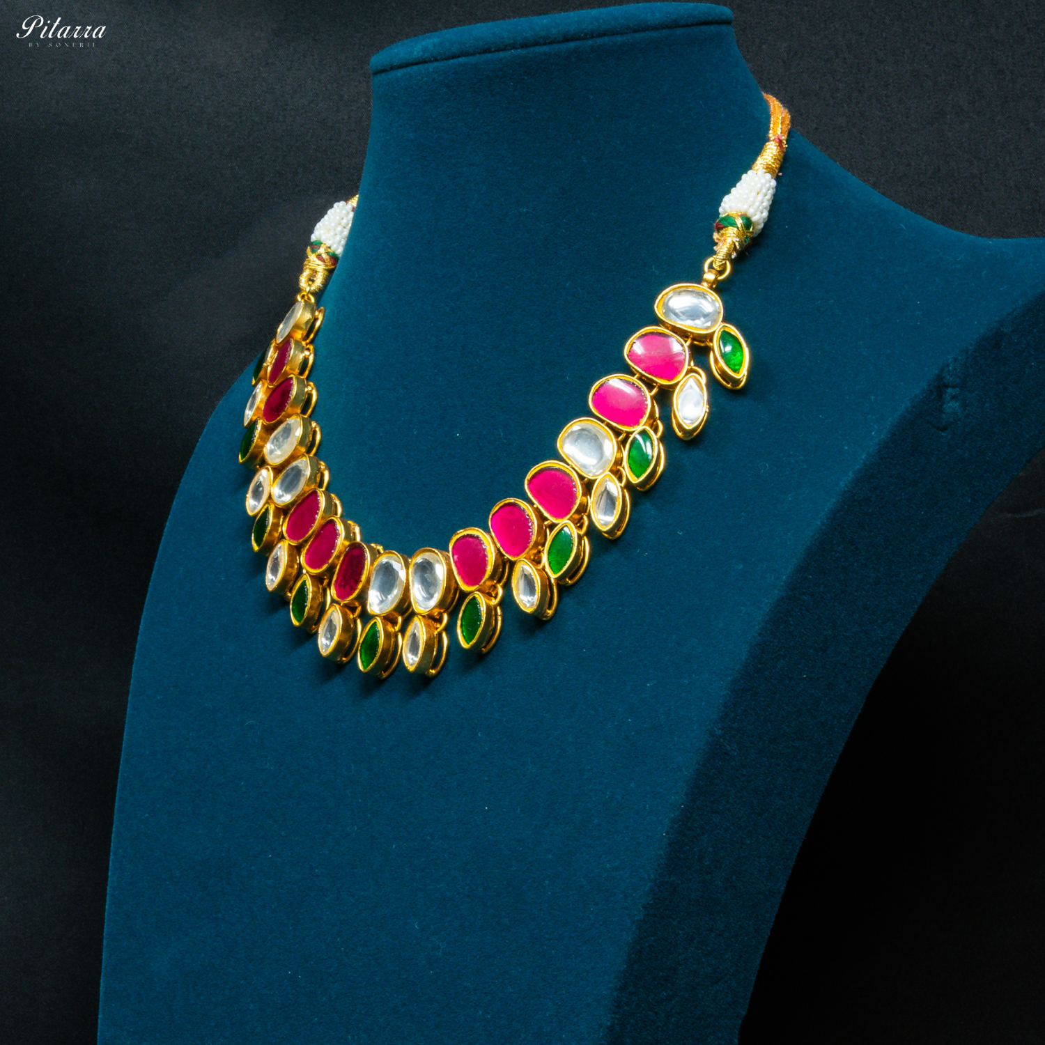 Polki Multi Color Stone Necklace Set