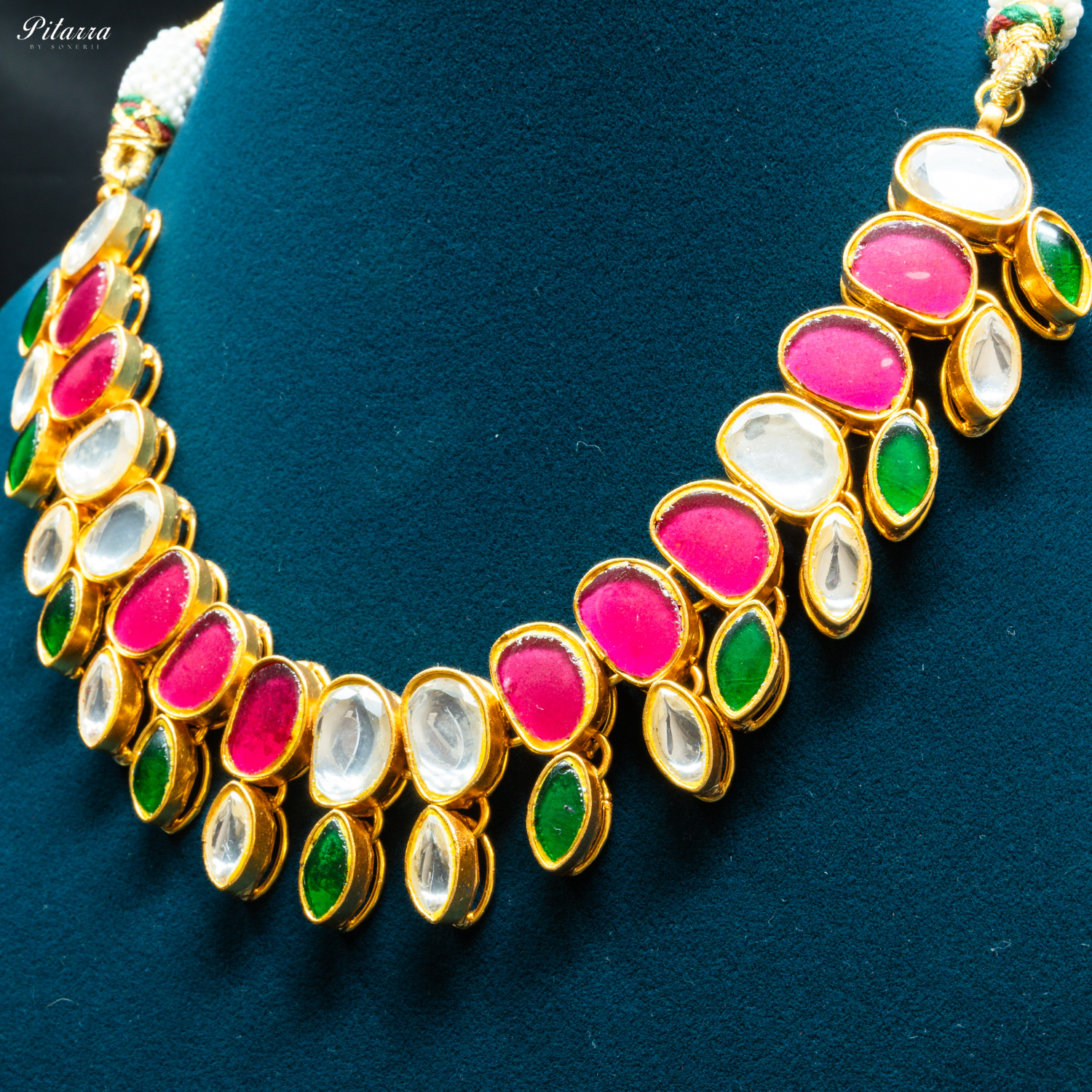 Polki Multi Color Stone Necklace Set