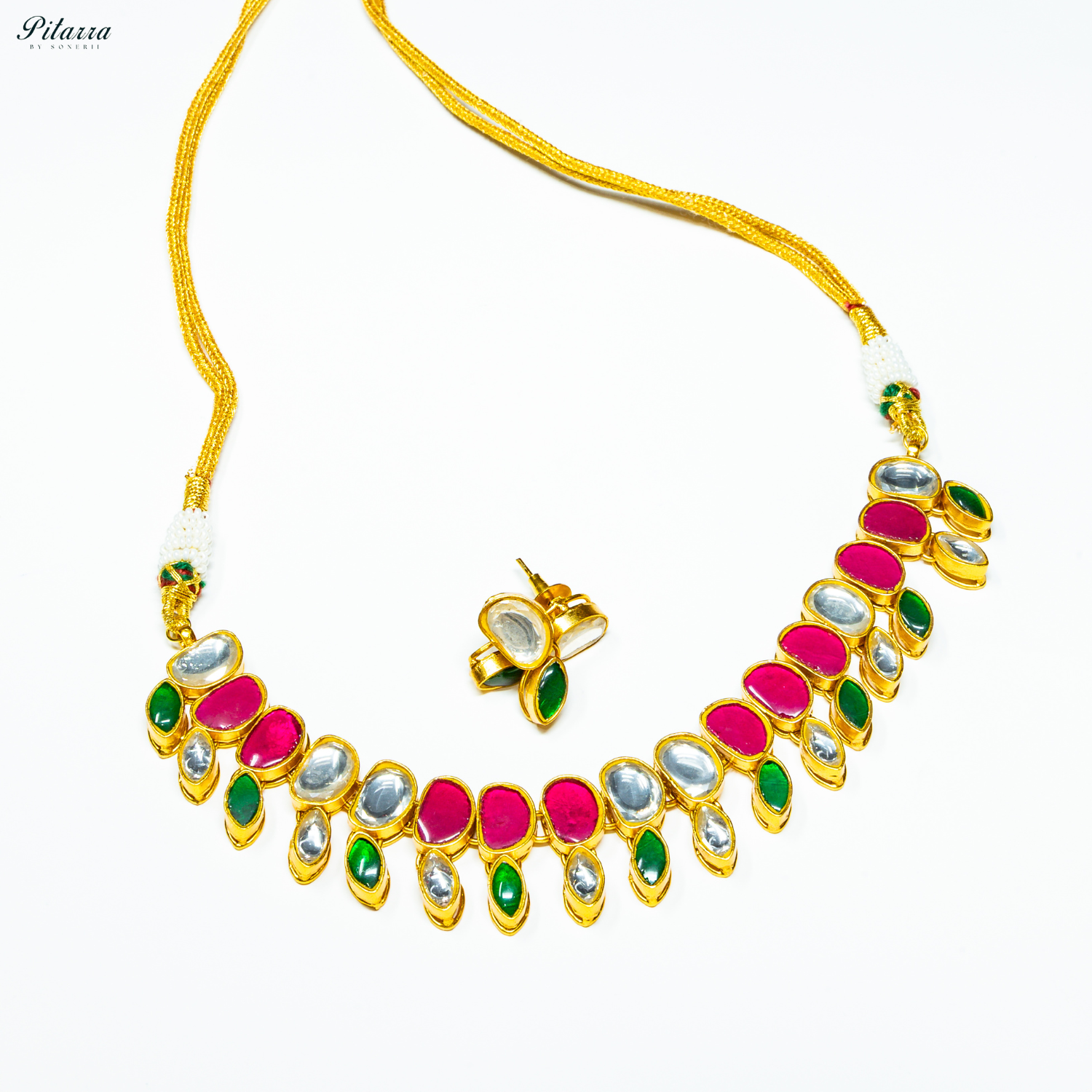 Polki Multi Color Stone Necklace Set