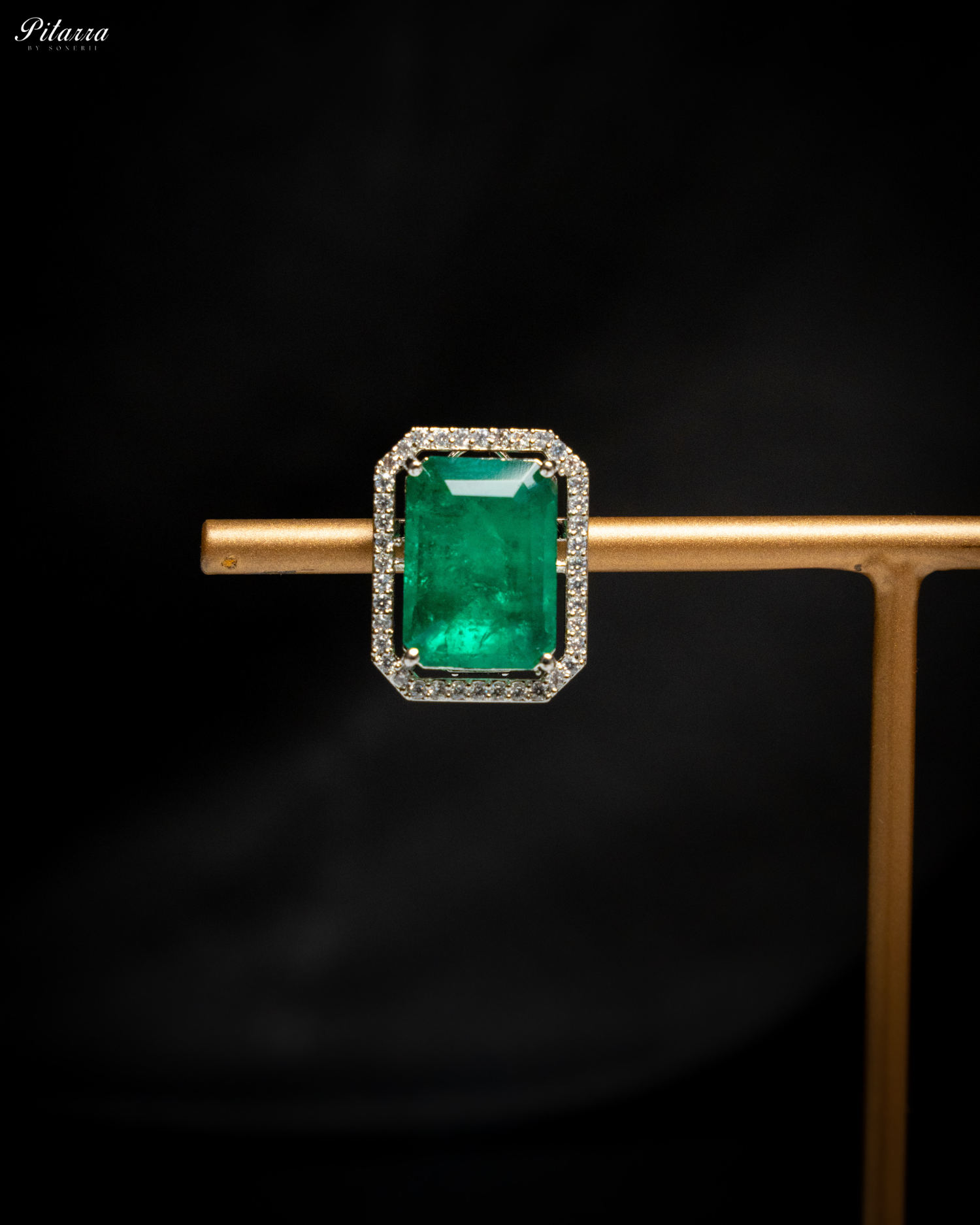 Semiprecious Green Doublet Choker Set_Zoom Earrings