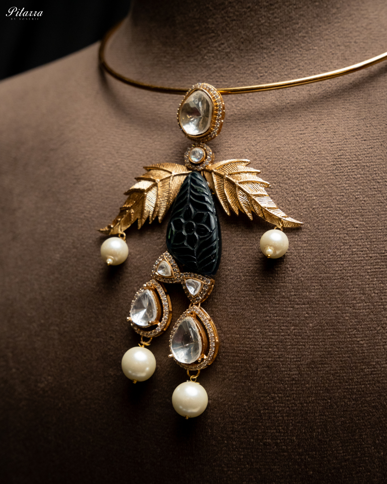 Spring Leaf Silver Pendant Set_Zoom Angle