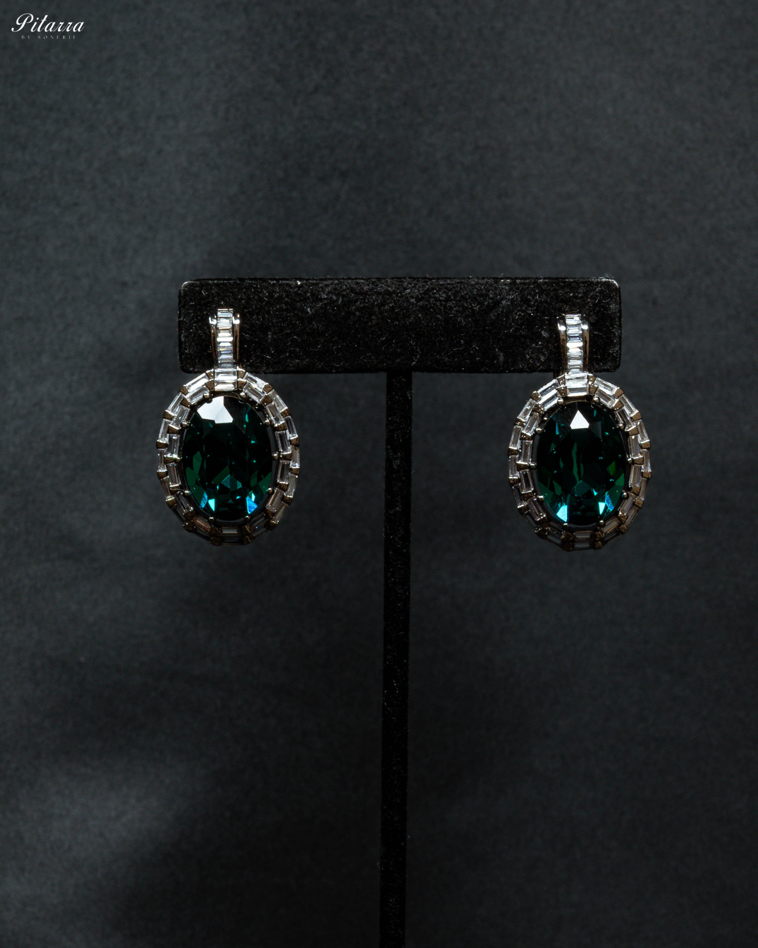 Turquoise Statement Pendant Chain Choker_Earrings