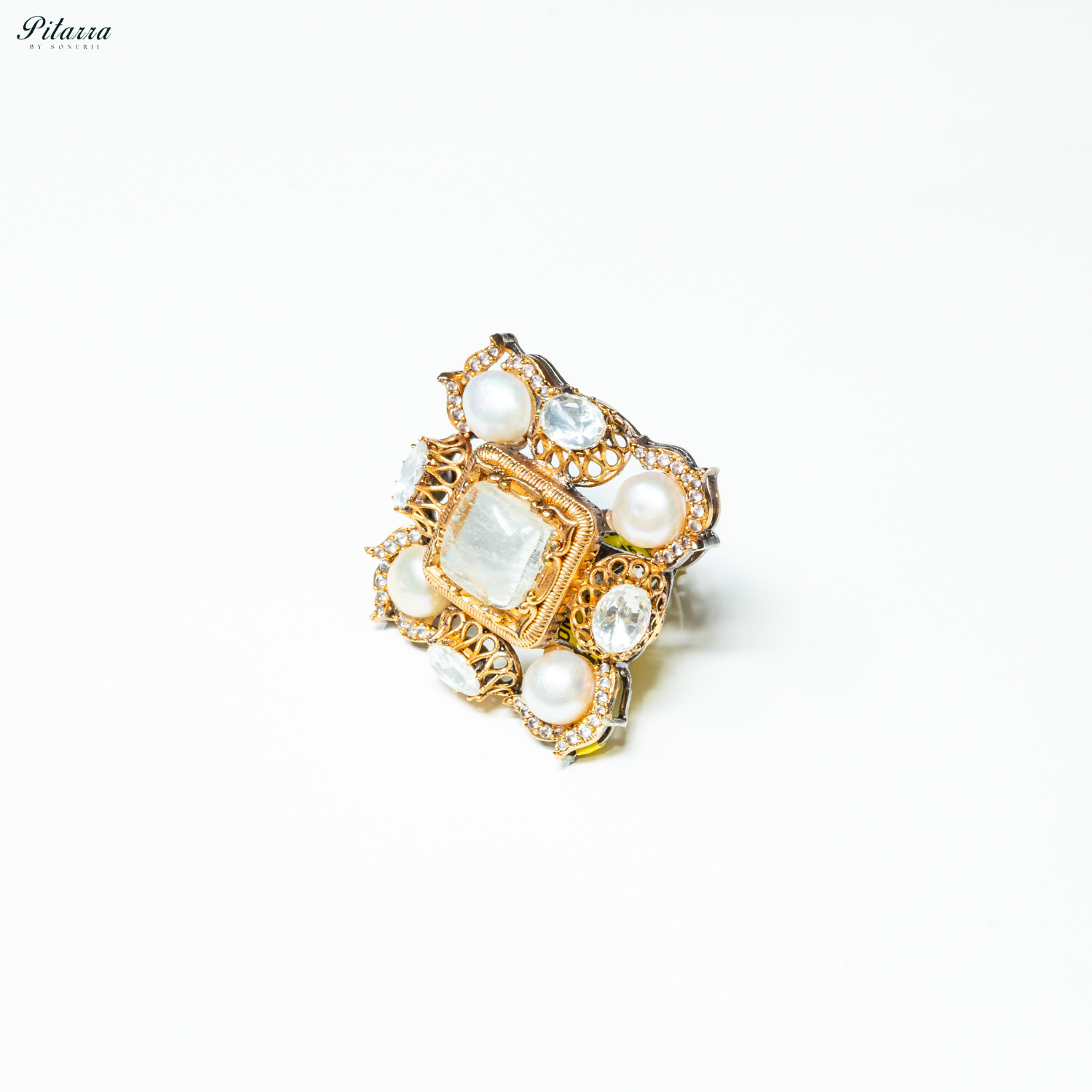 White Pearl Victorian Finger Ring