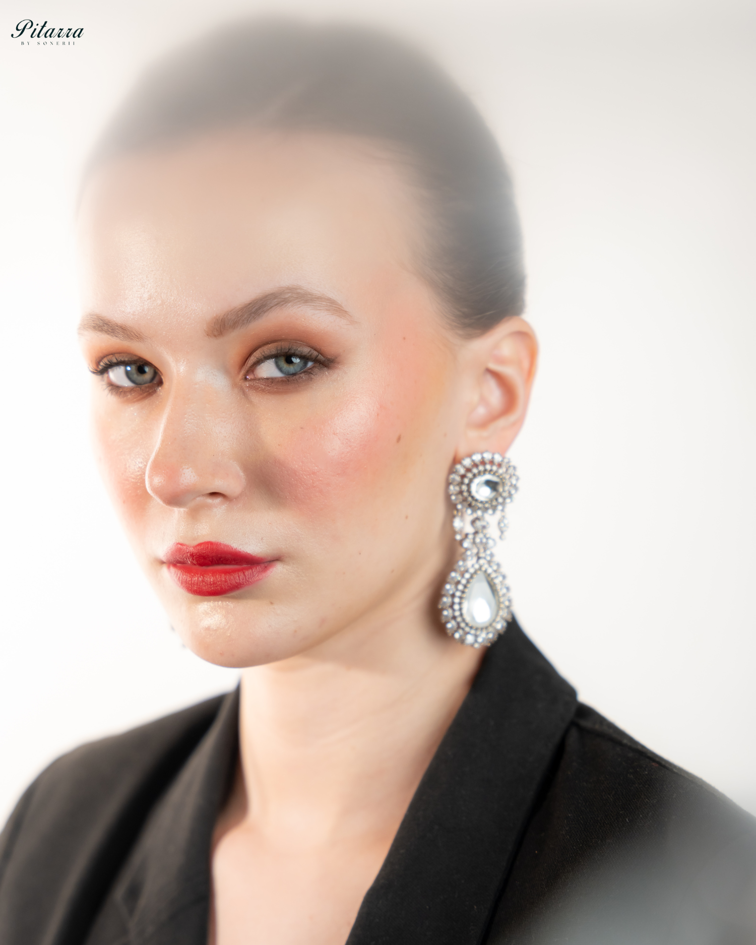White Dangler Drop Polki Earrings Set_Side Angle