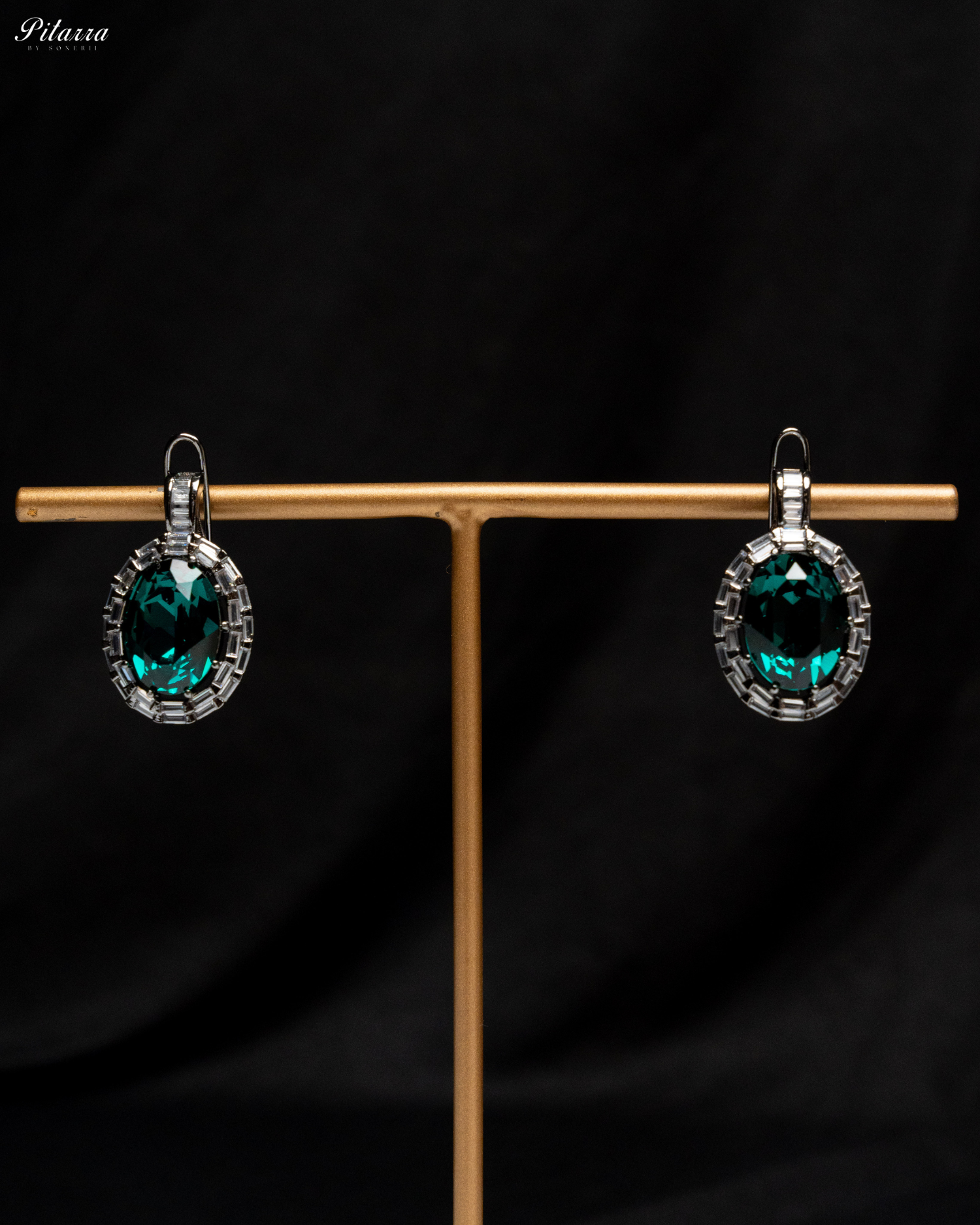 Yellow and Green Statement Pendant Chain Choker_Earrings